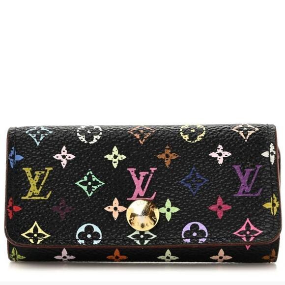 Louis Vuitton Accessories - LOUIS VUITTON Monogram Multicolor Multiples 4 Key Holder Black Grenade COA